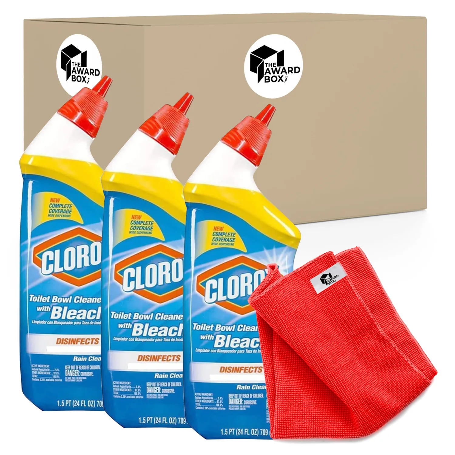 Toilet Bowl Cleaner with Bleach Rain Clean Gel 24oz. 3 Pack in The Award Box