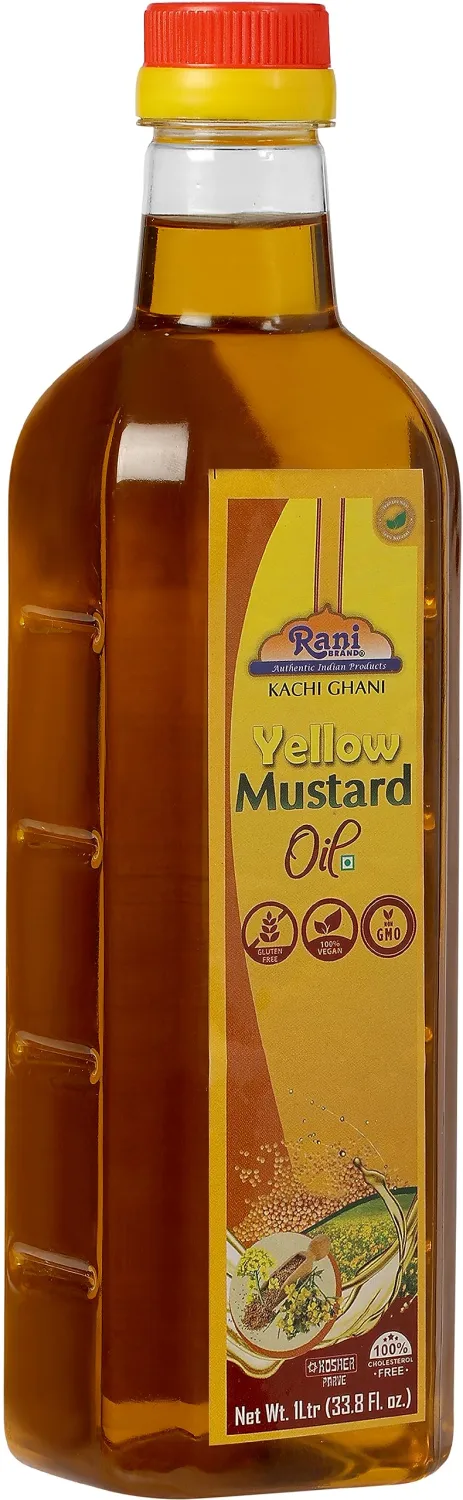 Rani Yellow Mustard Oil (Kachi Ghani) 33.8 Ounce (1 Liter) NON-GMO | Gluten Free | Vegan | 100% Natural | Kosher