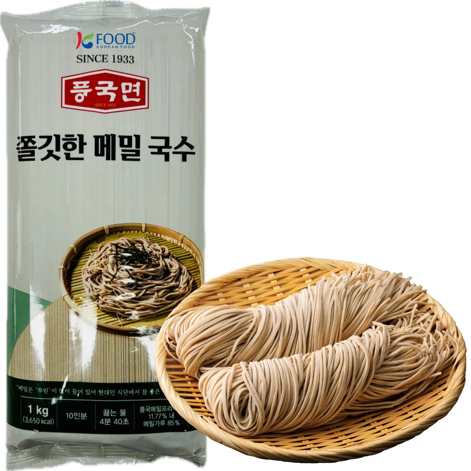 Korean Food Premium Dried Buckwheat Soba Noodles 8.8oz (1kg) Rutin Rich, Non GMO, Poongkukmyeon, Ideal for Cold Soba & Hot Soups 풍국면, Edward Lee's Country Cook noodle