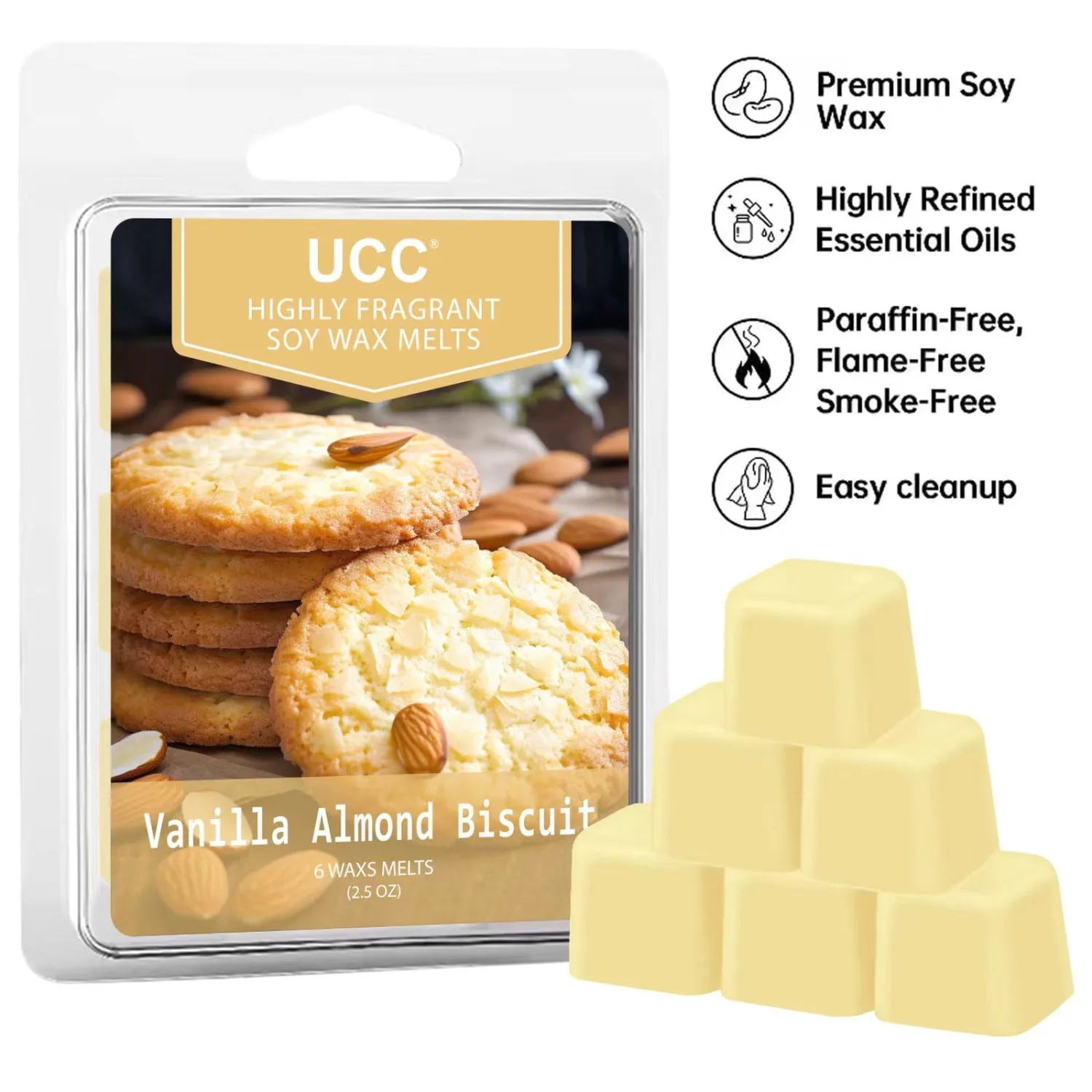 UCC Premium Wax Melts, Fall Variety Fragrance Melts, Scented Soy Wax Melts Cubes, Natural Plant Based Highly Scented Wax Melts Tarts, 4 Pack