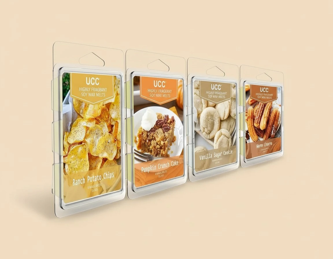 UCC Wax Melts, Long Lasting Premium Plant Based Natural Soy Scented Melts Cubes, Wax Melts Tarts, Colored Wax Melt - 4 Pack