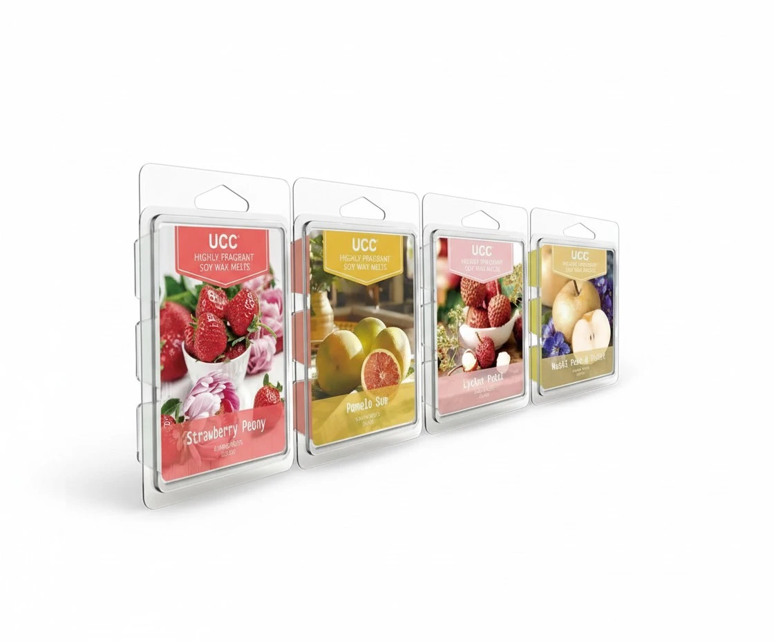 UCC Wax Melts with Strong Fragrance, Long Lasting Premium Plant Based Natural Soy Scented Melts Cubes, Wax Melts Tarts, Colored Wax Melt - 4 Pack