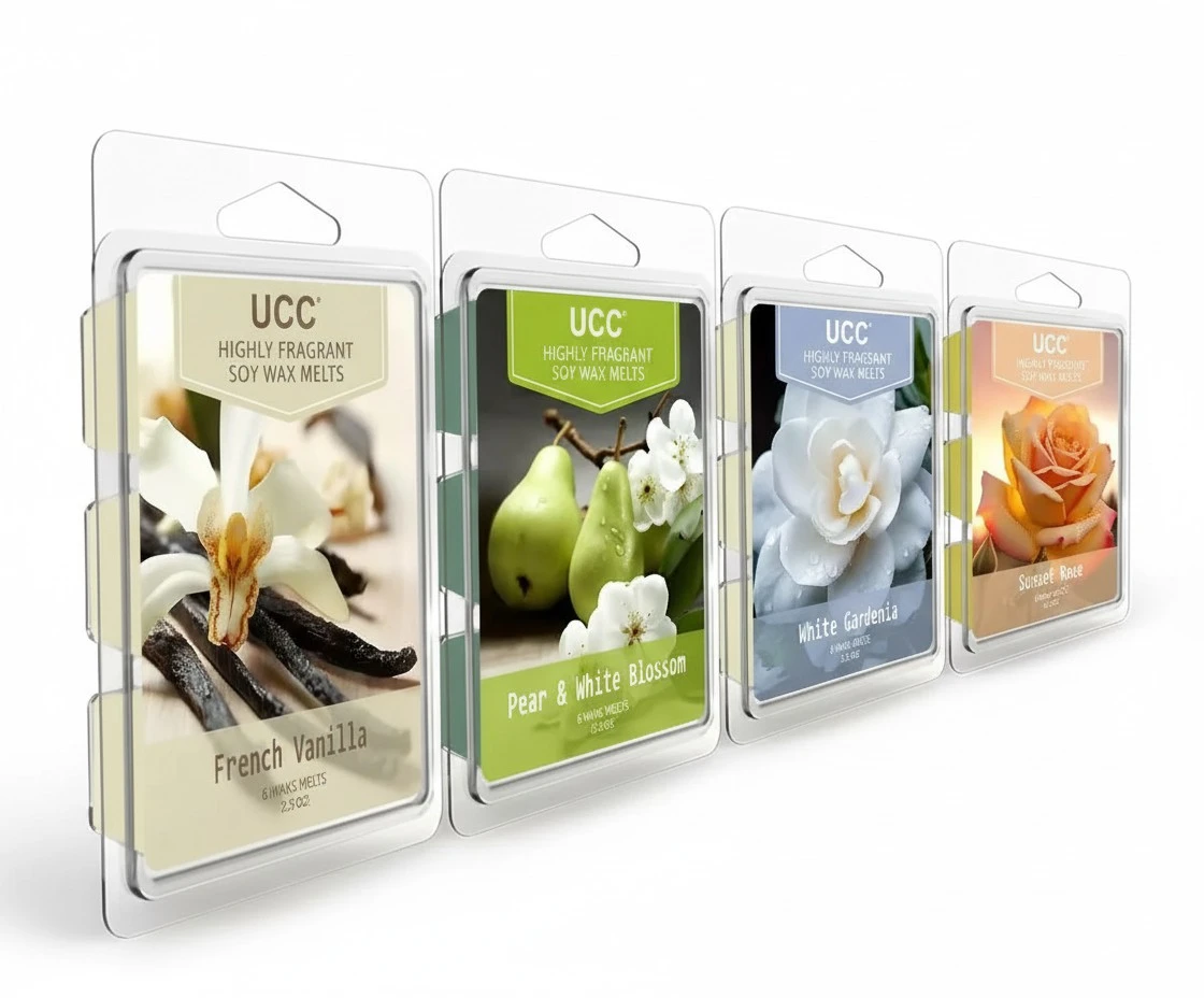 UCC Wax Melts, Premium Plant Based Natural Soy Scented Melts Cubes, Wax Melts Tarts, Colored Wax Melt - 4 Pack