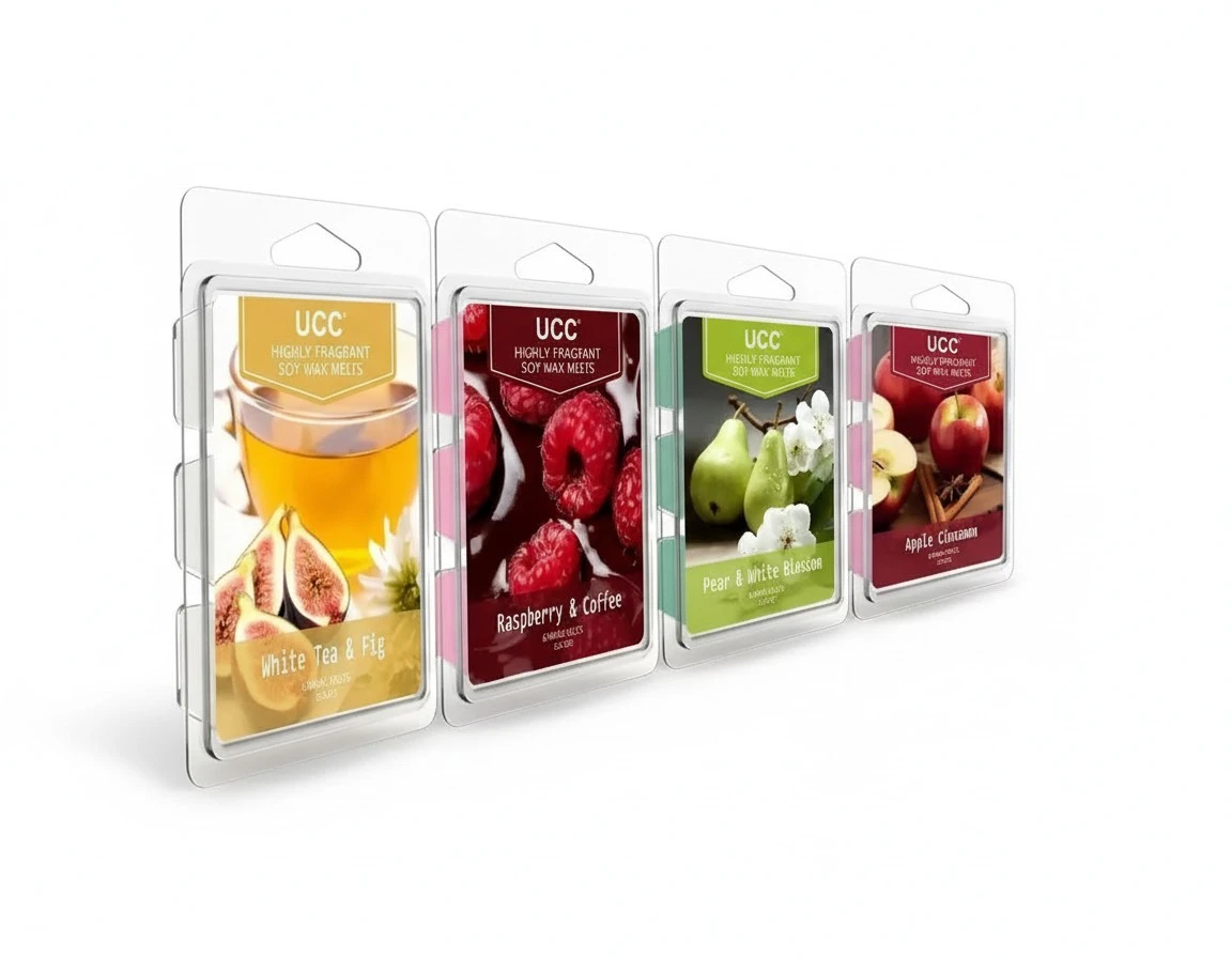 UCC Wax Melts, Premium Variety Fragrance Melts, Plant Based Natural Long Lasting Premium Soy Scented Melts Cubes, Wax Melts Tarts, Colored Wax Melt - 4 Pack