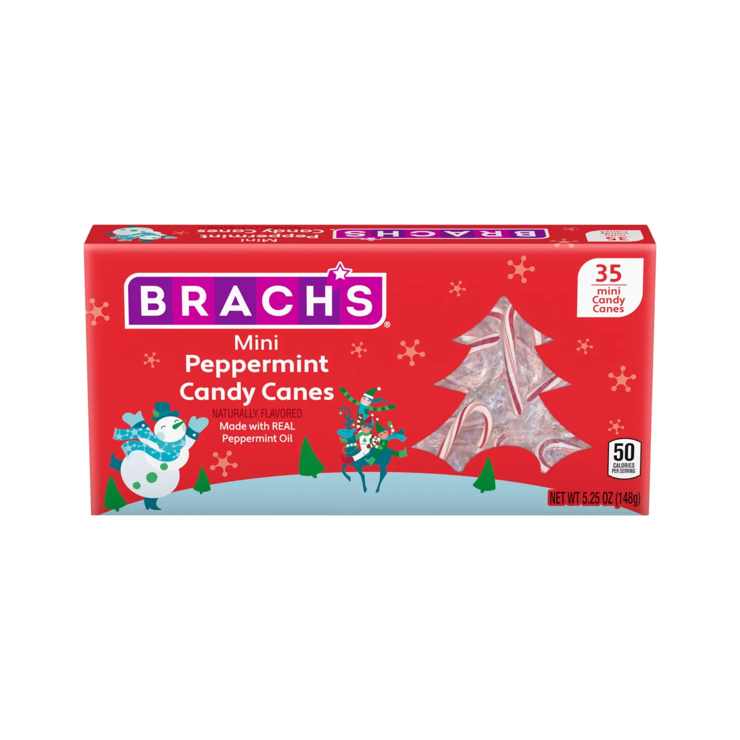 Brach's Bob's Mini Peppermint Candy Canes, 35ct - Individually Wrapped Holiday Classic, Perfect for Baking, Decorating, and Sharing