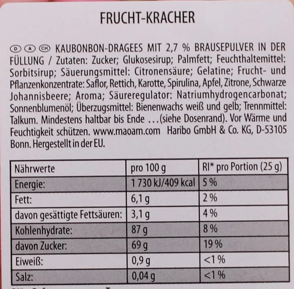 Haribo Maoam Frucht Kracher Tub-265 pcs
