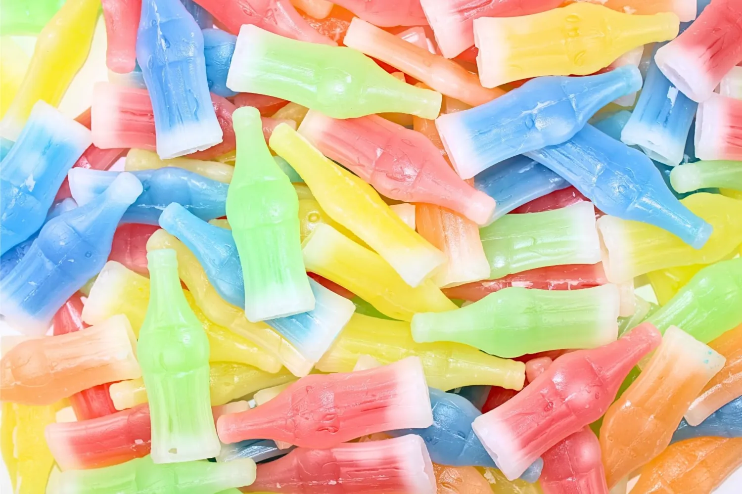Grandys Candys Vintage Wax Bottle Candy Drinks Filled with Flavored Syrups (Cherry, Orange, Lemon, Blue Raspberry, and Green Apple Flavors) 3 Pounds