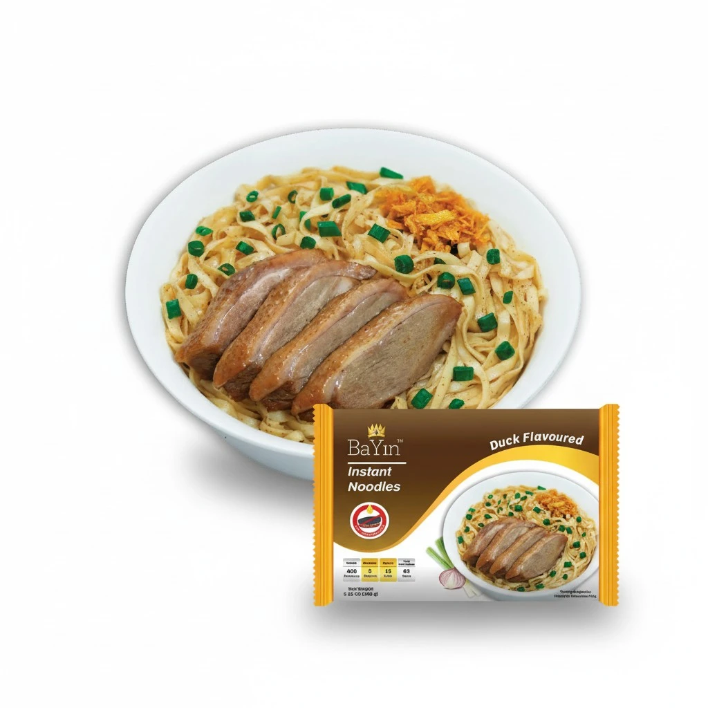 Bayin Instant Noodles - Non Fried - Dry 3.53oz (100g) Pack of 5 (Duck Flavored, 5)