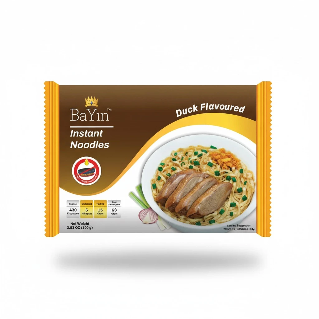 Bayin Instant Noodles - Non Fried - Dry 3.53oz (100g) Pack of 2 (Duck Flavored, 2)