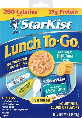 StarKist Lunch To-Go Chunk Light Mix Your Own Tuna Salad (Pouch), 4.1 Ounce Kit (Pack of 4)