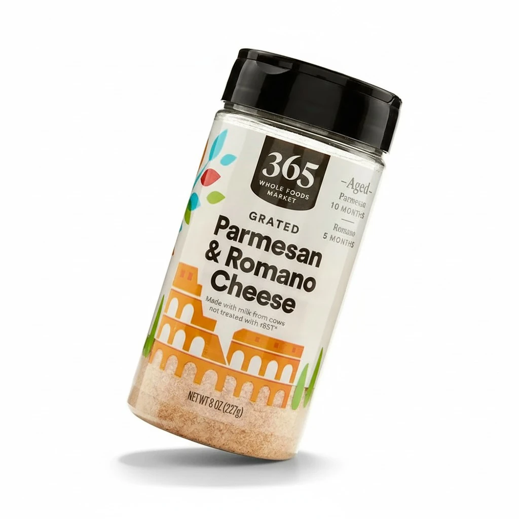 365 by Whole Foods Market, Cheese Parmesan Romano Grated, 8 Ounce