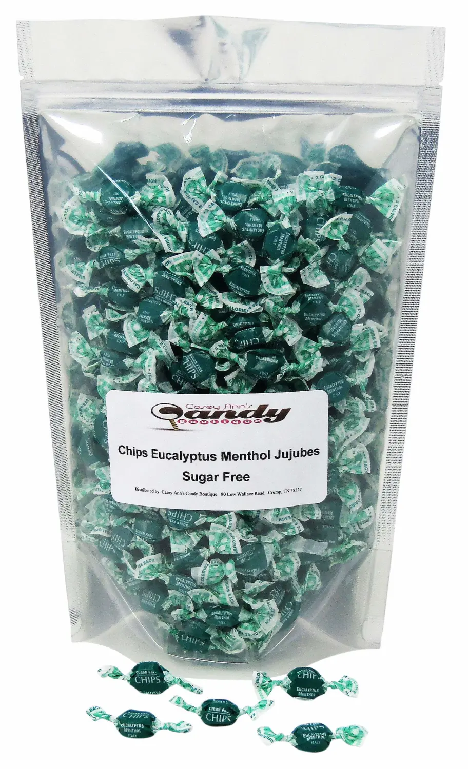 Chips Eucalyptus Menthol Jujubes Sugar Free 1 Pound Bag