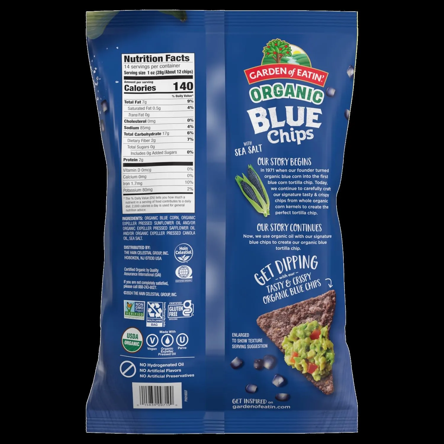 Garden of Eatin' Organic Blue Corn Tortilla Chip 14 oz