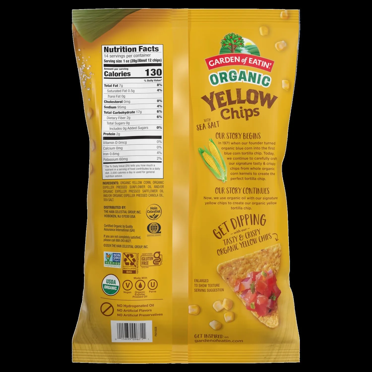 Garden of Eatin' Organic Yellow Corn Tortilla Chip 14 oz