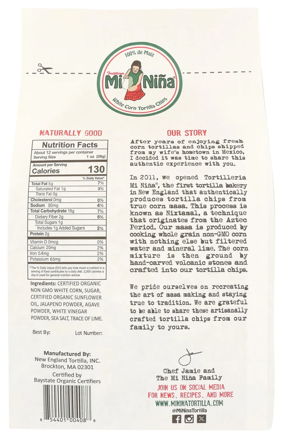 Mi Nina Jalapeno Agave Tortilla Chips, 12 oz