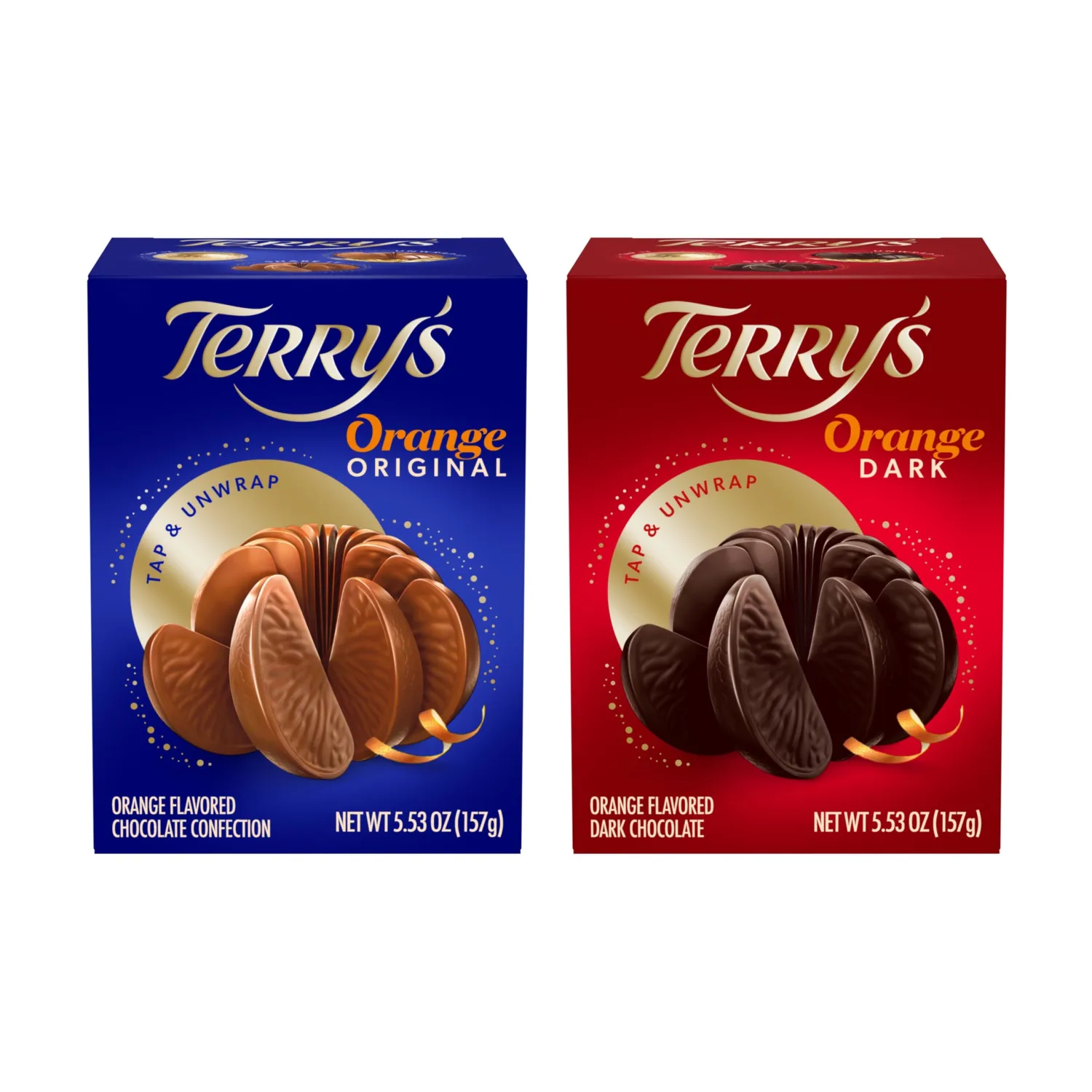 Terry's Milk and Dark Chocolate Oranges - Variety Pack - 5.53 oz Milk Chocolate Orange and 5.53 oz Dark Chocolate Orange