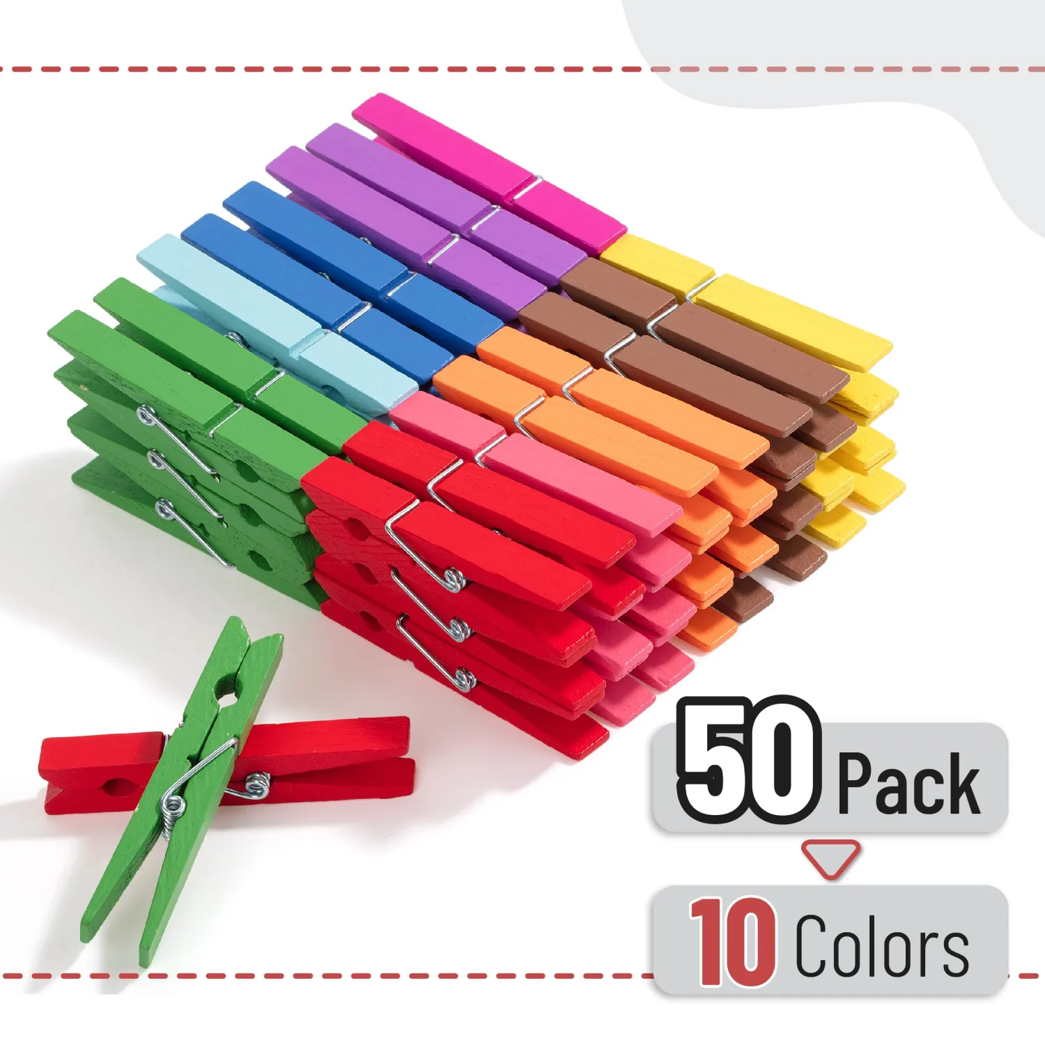 Mr. Pen- Wooden Clothes Pins, Natural Wood, 50 Pack, 2.9 Inch, Colorful, Rust Resistant Clothes Pins for Hanging Clothes, Clothes Pins Wood, Clothing Pins, Clothes Pegs, Clothespins, Wood Clothespin