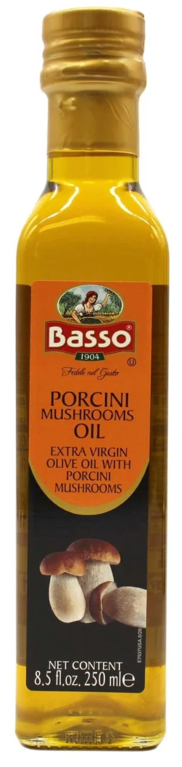 BASSO 1904 - Porcini Mushroom, Infused Premium Extra Virgin Olive Oil, 8.5 Fl Oz (250 ml), Cooking, Dipping, Dressing, and Tasting