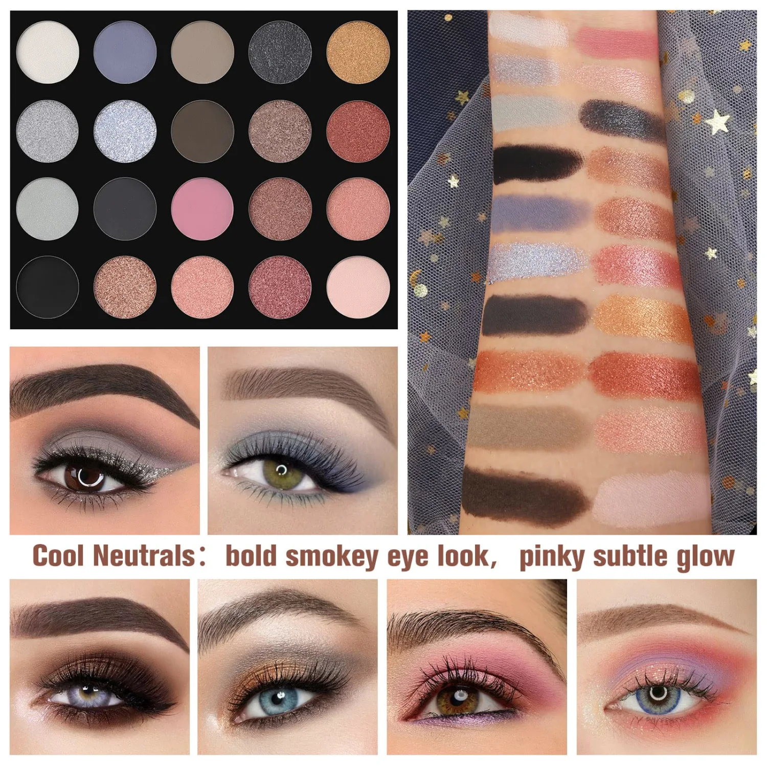 UCANBE Pretty All Set Eyeshadow Palette Pro 86 Colors Makeup Kit Matte Shimmer Eye Shadow Highlighters Contour Blush Powder All In One Makeup Pallet Holiday Christmas Valentine's Gift Set