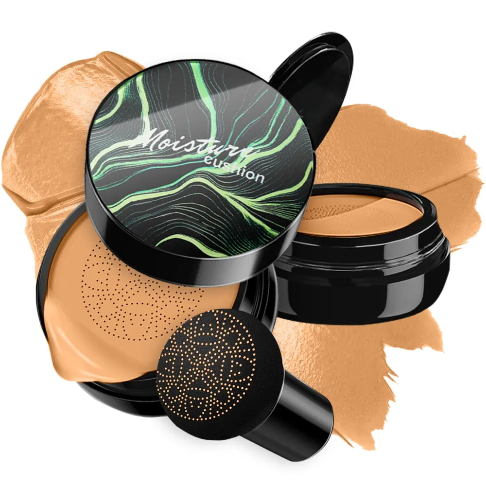 Mushroom Head Air Cushion CC Cream Foundation BB Cream Foundation Makeup Moisturizing CC Cream Liquid Foundation,Concealer Lasting Makeup Foundation Even Skin Tone Makeup Base Primer (#06 Brown)
