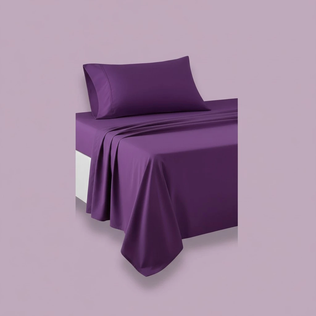 Amazon Basics Lightweight Super Soft Easy Care Wrinkle Free Microfiber 3 Piece Bed Sheet Set with 14-Inch Deep Pockets, Twin, Plum, Solid