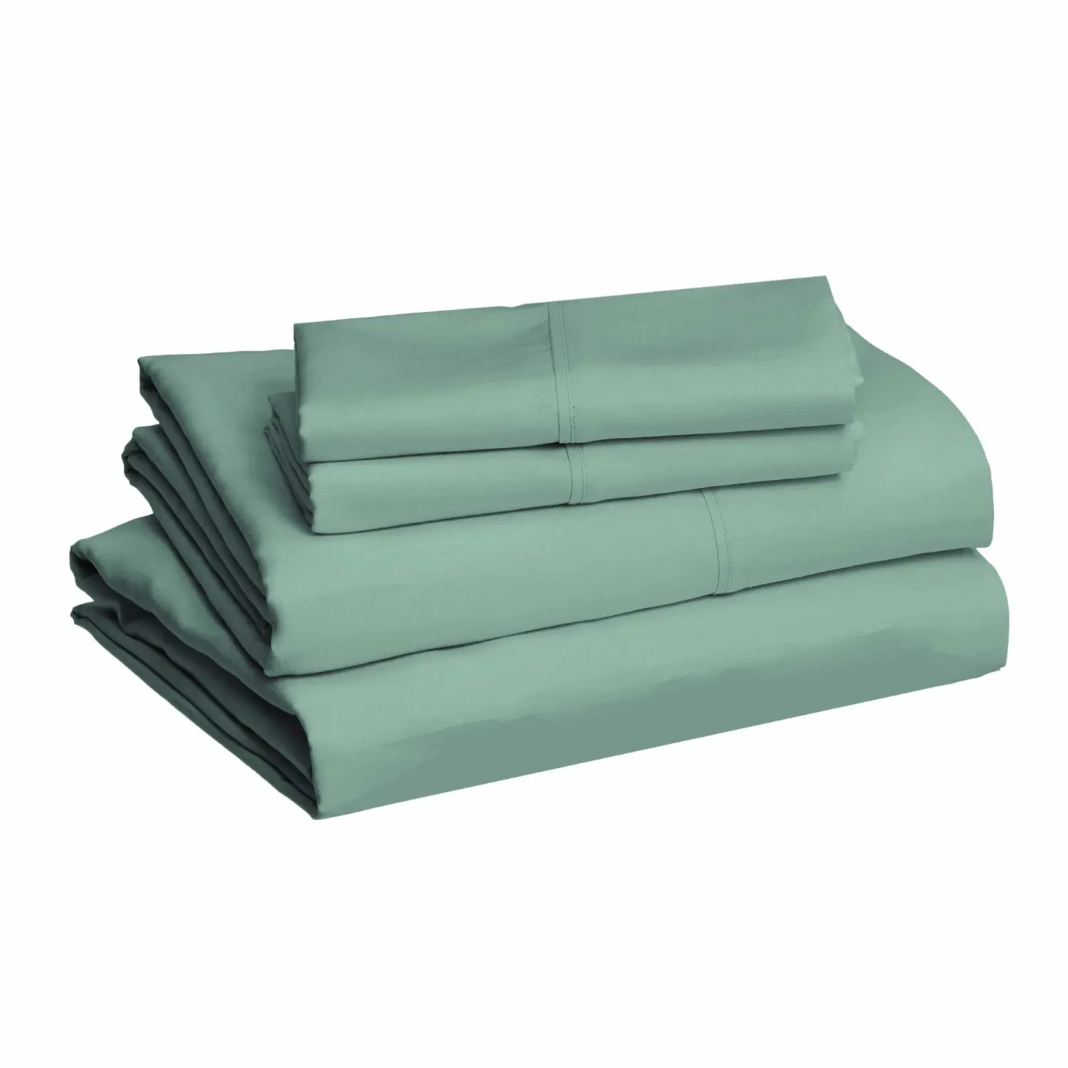Amazon Basics Lightweight Super Soft, Breathable Easy Care Microfiber 4-Piece Bed Sheet Set with 14-Inch Deep Pockets, Queen, Emerald Green, Solid