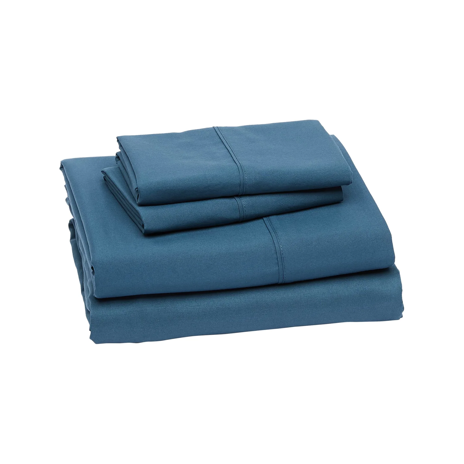 Amazon Basics Lightweight Super Soft Easy Care, Ultra Comfortable Microfiber 4-Piece Bed Sheet Set with 14-Inch Deep Pockets, Queen, Dark Teal, Solid
