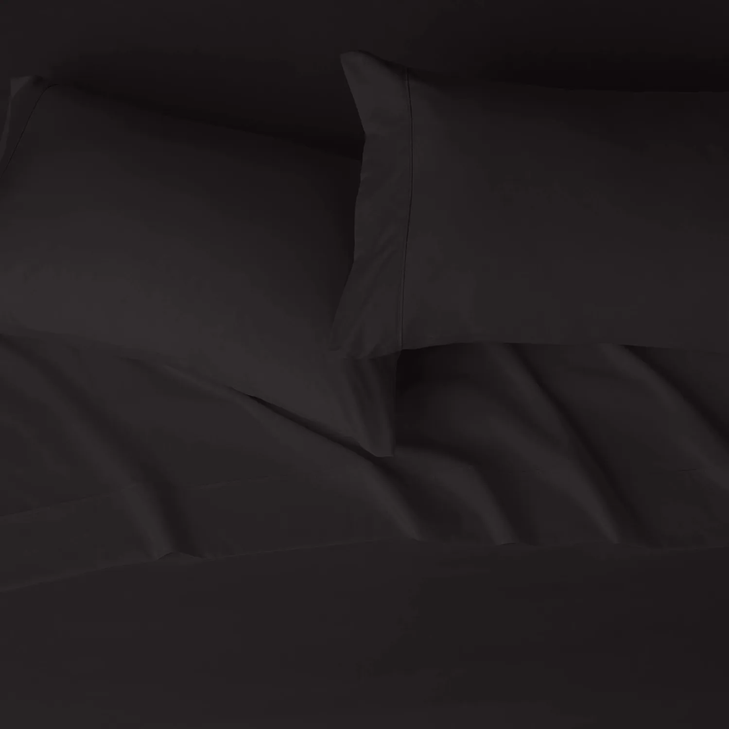 Amazon Basics Lightweight Super Soft Easy Care Microfiber 4 Piece Cozy Comfortable Bed Sheet Set with 14-Inch Deep Pockets, Queen, Black, Solid