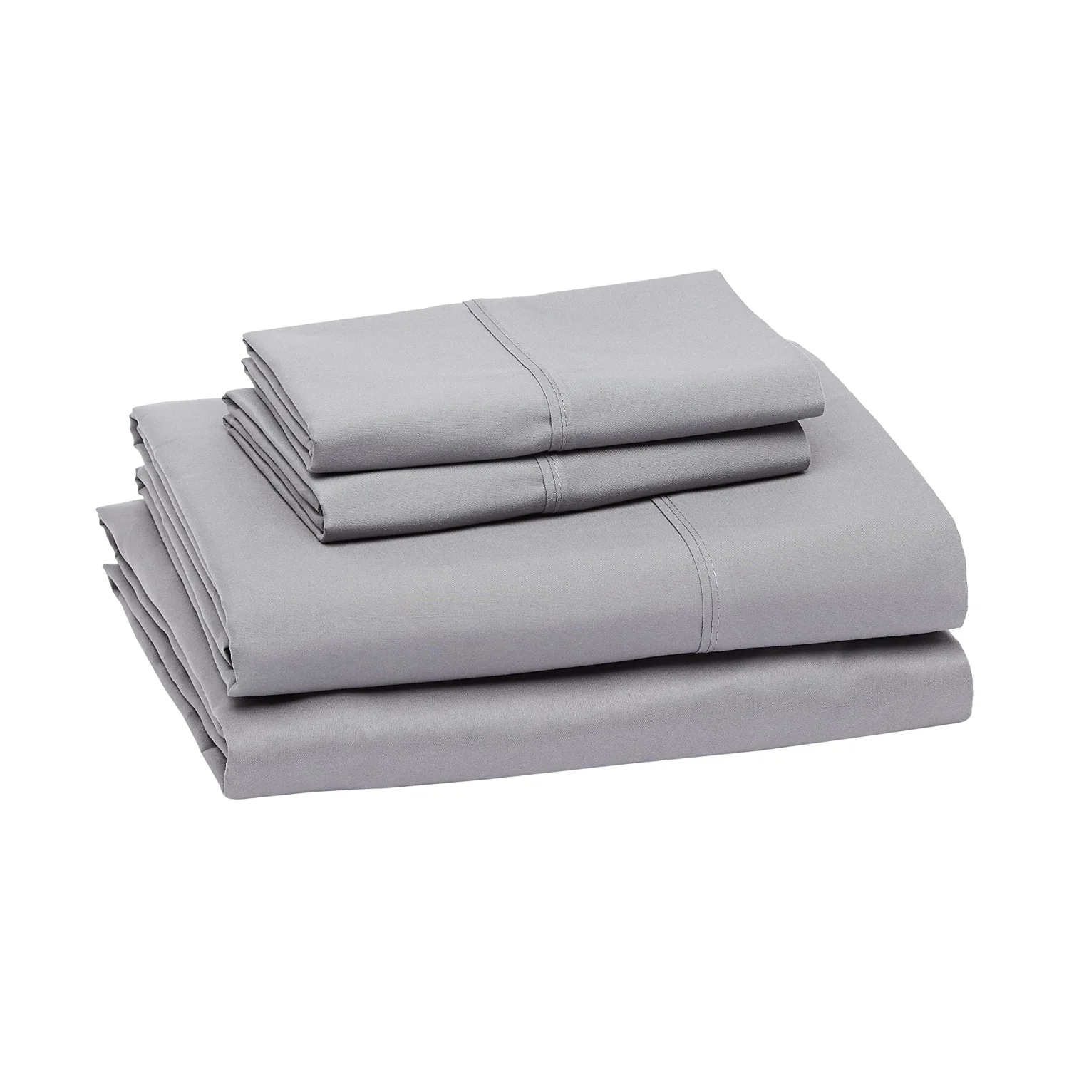 Amazon Basics Lightweight Super Soft, Wrinkle-Free Luxury Microfiber 4 Piece Bed Sheet Set with 14-Inch Deep Pockets, Full, Dark Gray, Solid