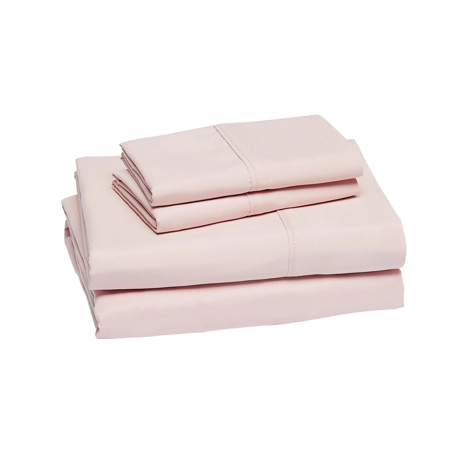 Amazon Basics Lightweight Super Soft Easy Care Microfiber 4-Piece Bed Sheet Set with 14-Inch Deep Pockets, Luxury Bedding, Queen, Blush Pink, Solid
