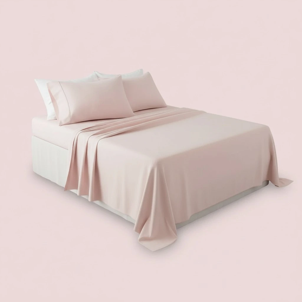 Amazon Basics Lightweight Super Soft Easy Care Microfiber 4-Piece Bed Sheet Set with 14-Inch Deep Pockets, Luxury Bedding, Queen, Blush Pink, Solid