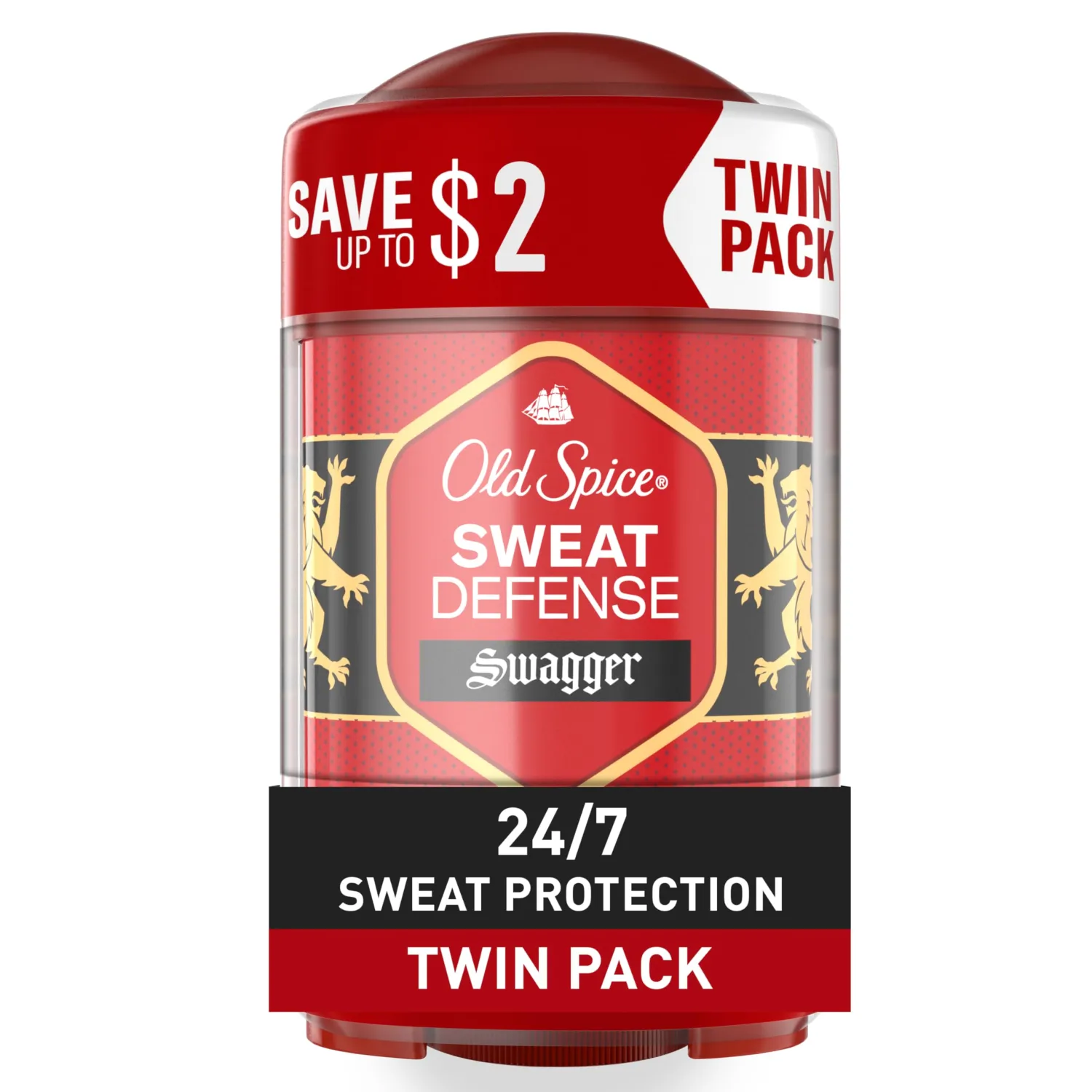 Old Spice Antiperspirant and Deodorant for Men, 24/7 Sweat and Odor Protection, Soft Solid, Swagger with Cedarwood Scent, 2.6 oz (Pack of 2)