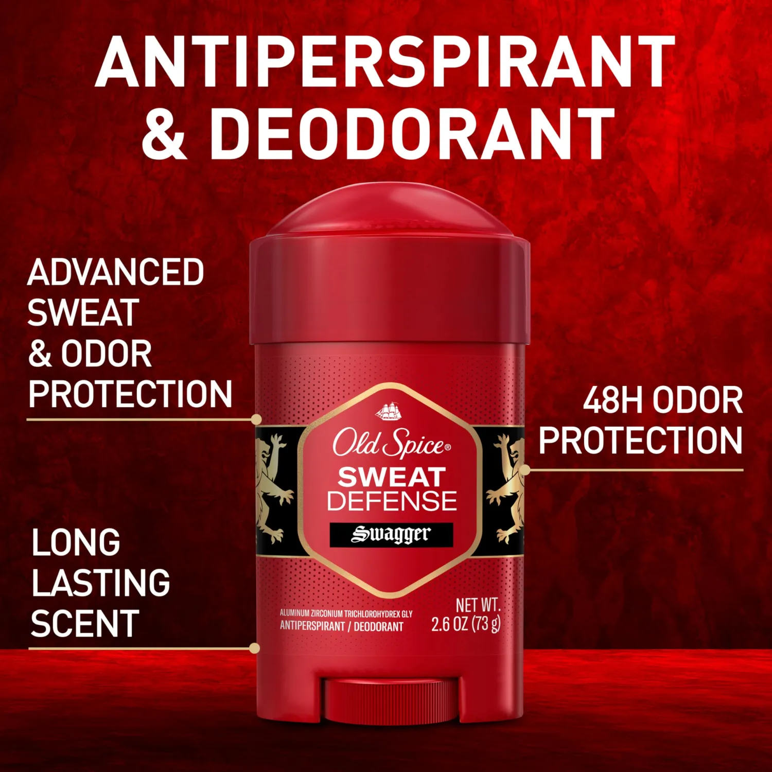 Old Spice Antiperspirant and Deodorant for Men, 24/7 Sweat and Odor Protection, Soft Solid, Swagger with Cedarwood Scent, 2.6 oz (Pack of 2)