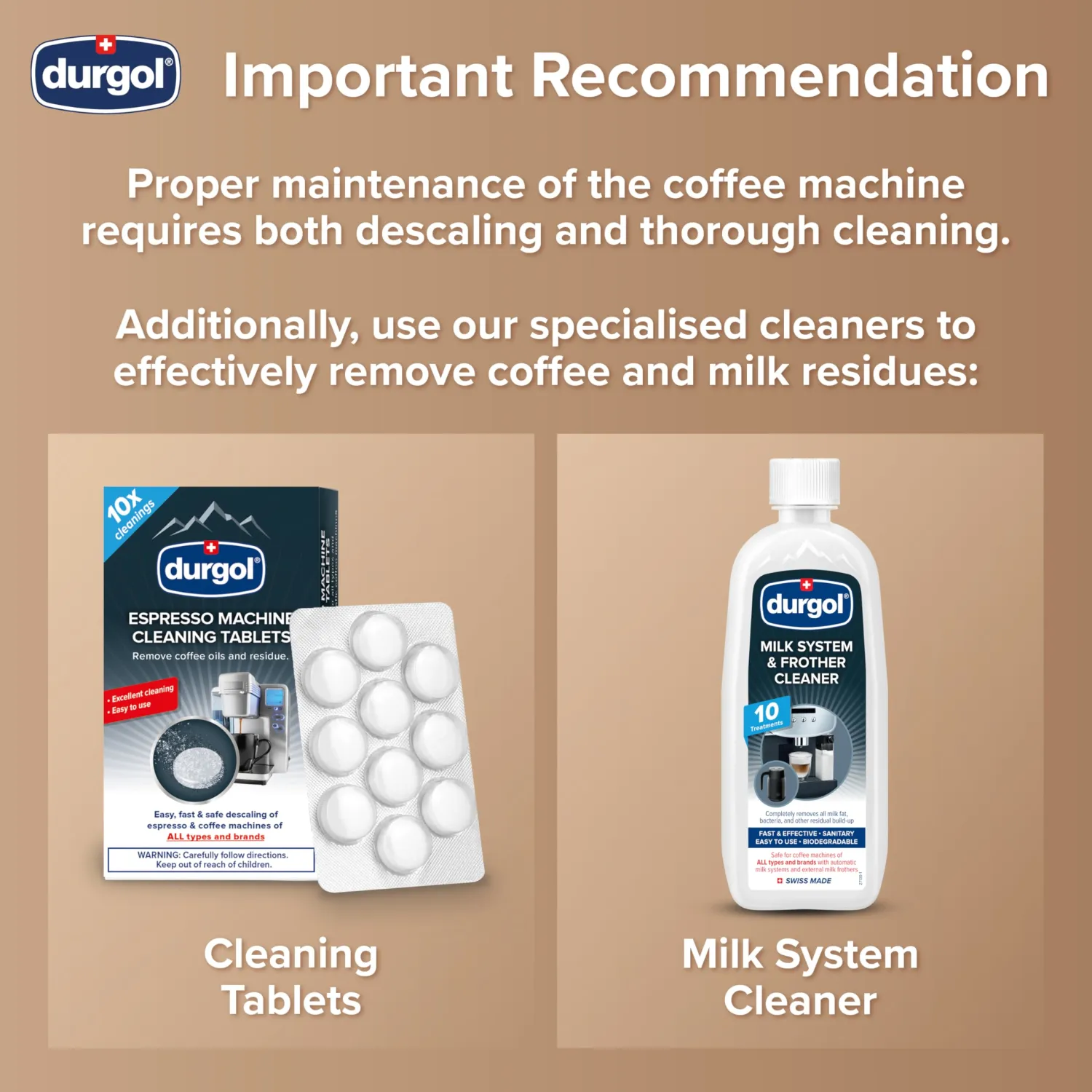 Durgol Swiss Espresso, Descaler and Decalcifier for All Brands of Espresso Machines and CoffeeMakers, 4.2 Fluid Ounces (Pack of 10)