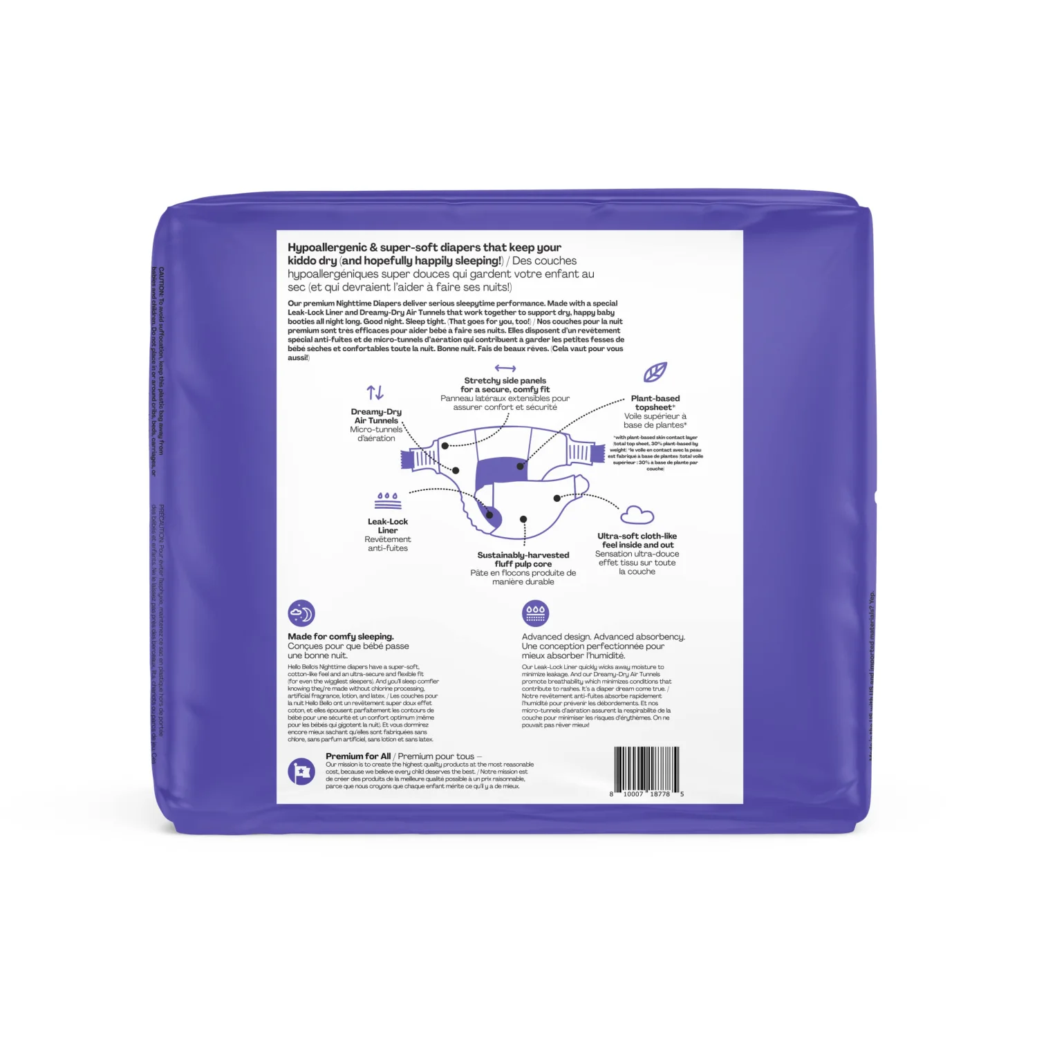 Hello Bello Premium Overnight Baby Diapers Affordable Hypoallergenic and Eco-Friendly Extra Absorbent Diapers for Babies and Kids at Night Size 4 Gender Neutral Design 84 Count (4 Packs of 21)