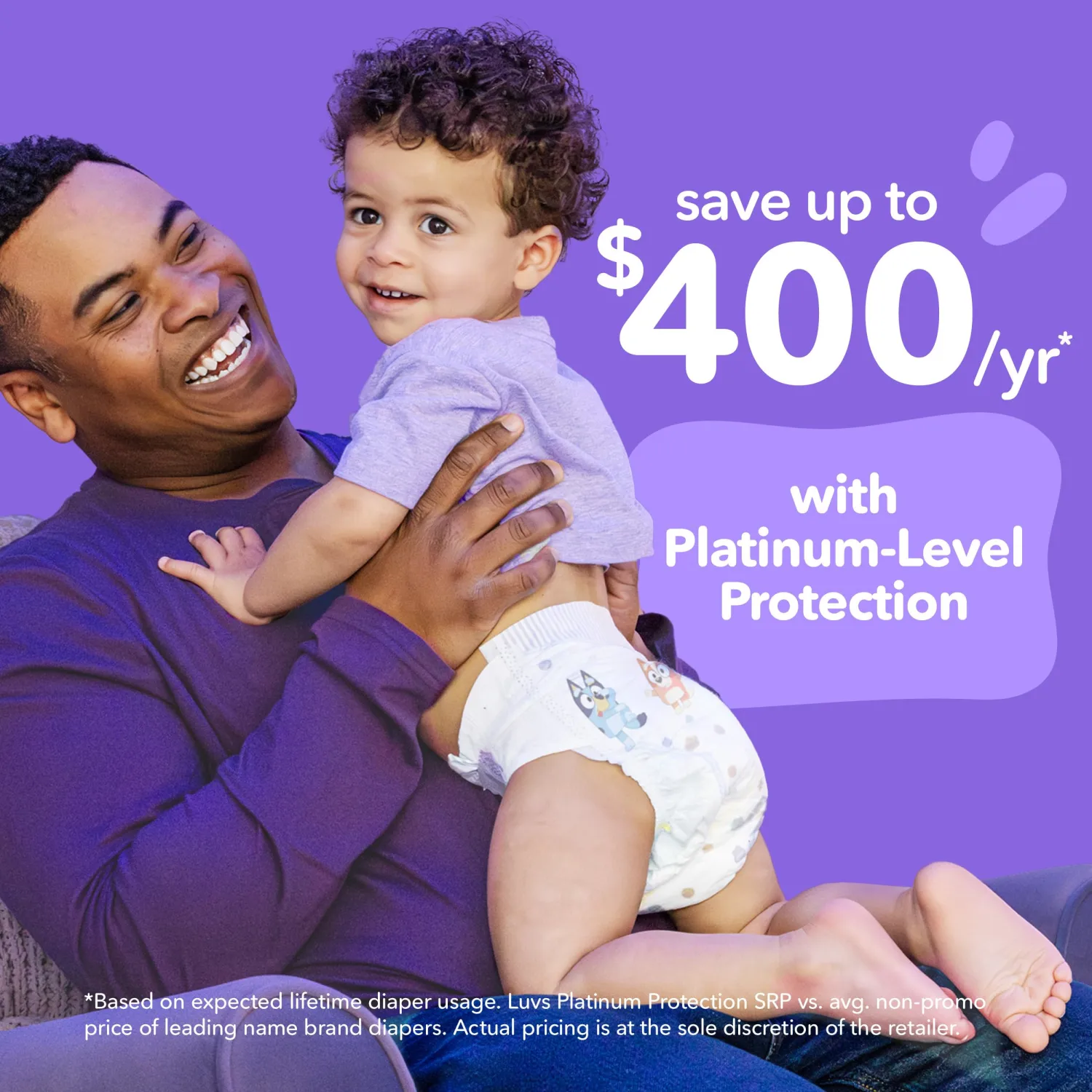 Luvs Diapers - Size 7, 52 Count, Bluey Platinum Protection Baby Diaper