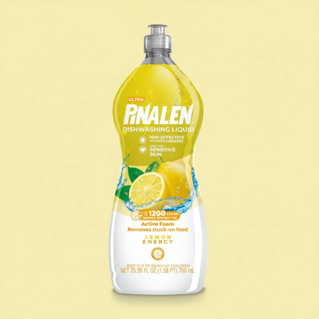 PINALEN Dishwashing Liquid Lemon Energy, 25.3 fl. oz., 1.78 pounds (2412)