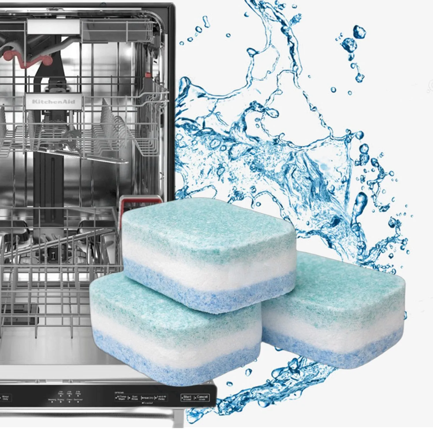 Dishwasher Cleaner and Deodorizer Tablets. 18 Dishwasher Cleaner Tablets Helps Remove Limescale and Odor,For All Machines Including Heavy Duty And Septic.