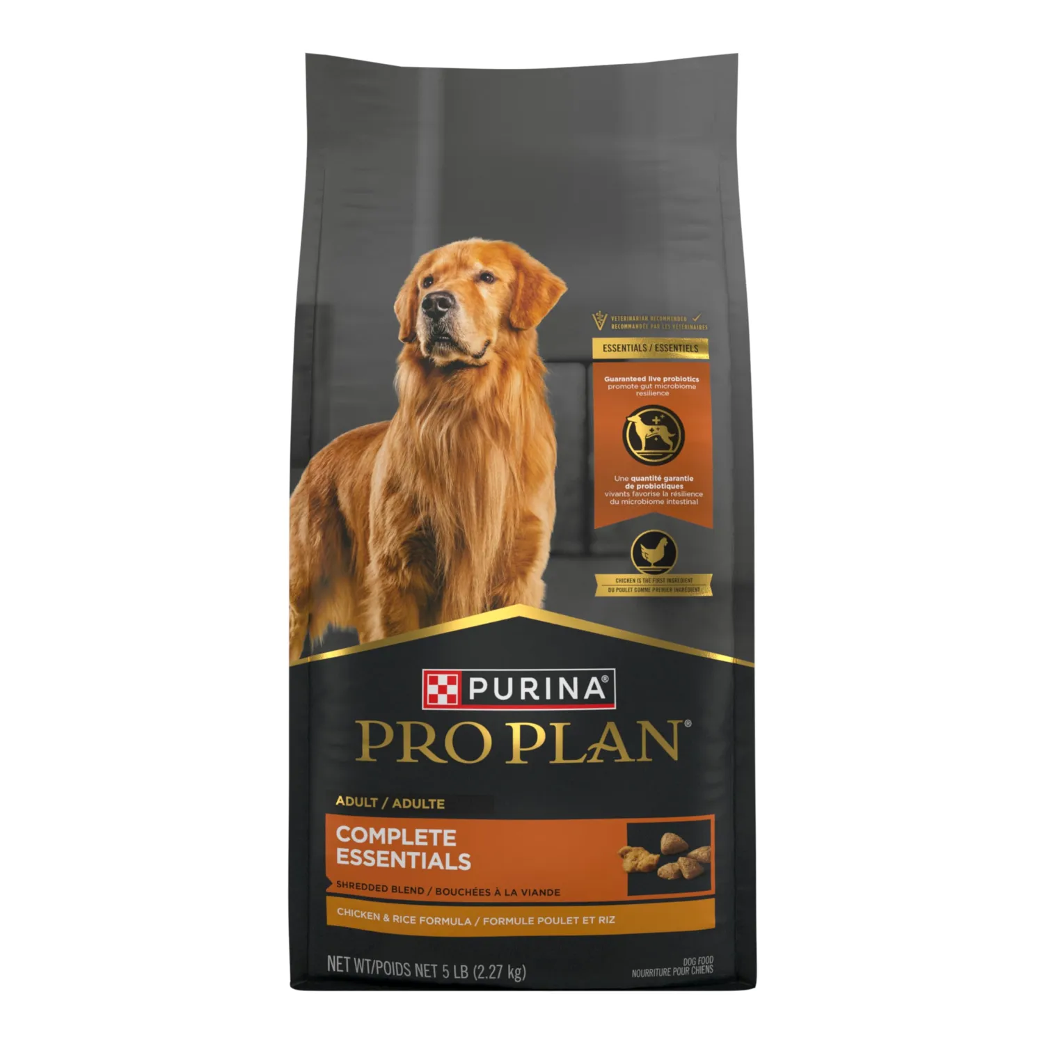 Purina Pro Plan Complete Essentials Shredded Blend Chicken and Rice Dog Food Dry Formula with Probiotics for Dogs - 5 lb.