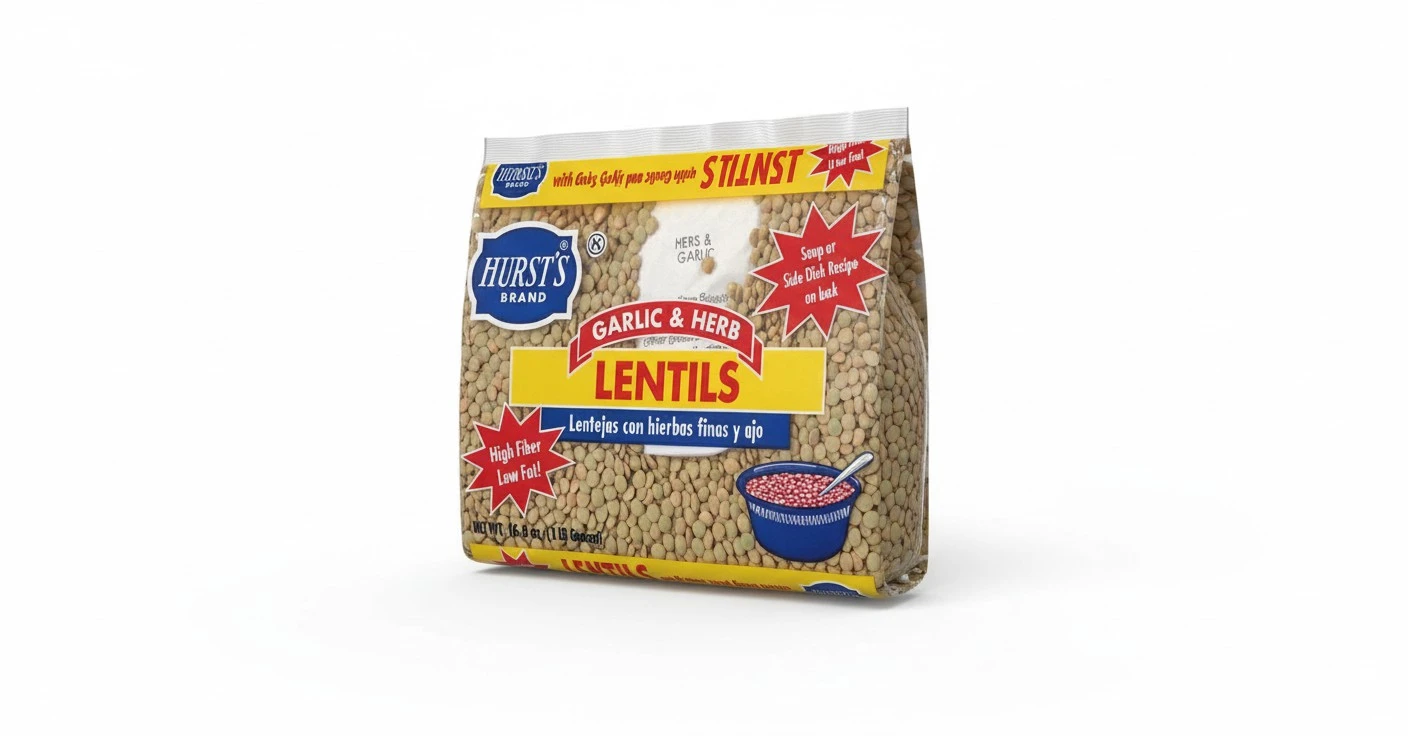 Hurst's Garlic & Herb Dried Lentil Soup Mix (Pack of 2) 15.5 oz Bags