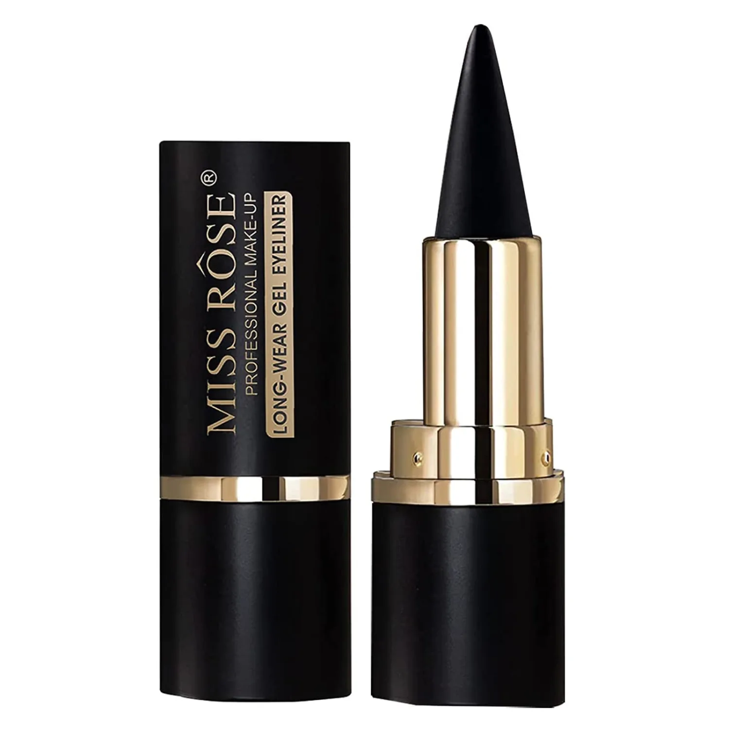 Miss Rose M Gel Eyeliner, Black Eyeliner Pencils, delineador de ojos contra el agua, Easy to Use, Eye Makeup for Women (Premium Black)