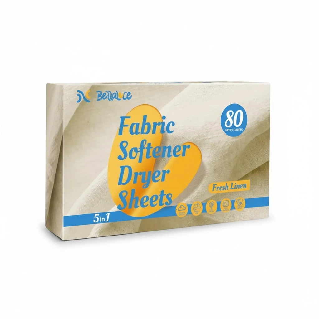 Dryer Sheets Fabric Softener-Laundry Fabric Softener Sheets with Wrinkle Fighters & Static Control- Long Lasting Fresh Line Lint Removal-80 Count