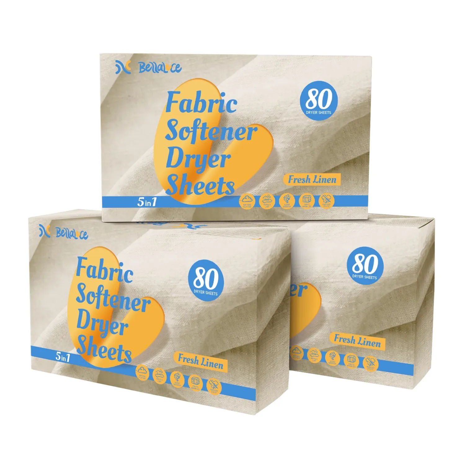 Fabric Softener Dryer Sheets-Wrinkle Fighters Static Control-Long Lasting Fresh Line Lint Removal-240 Count 3 Pack