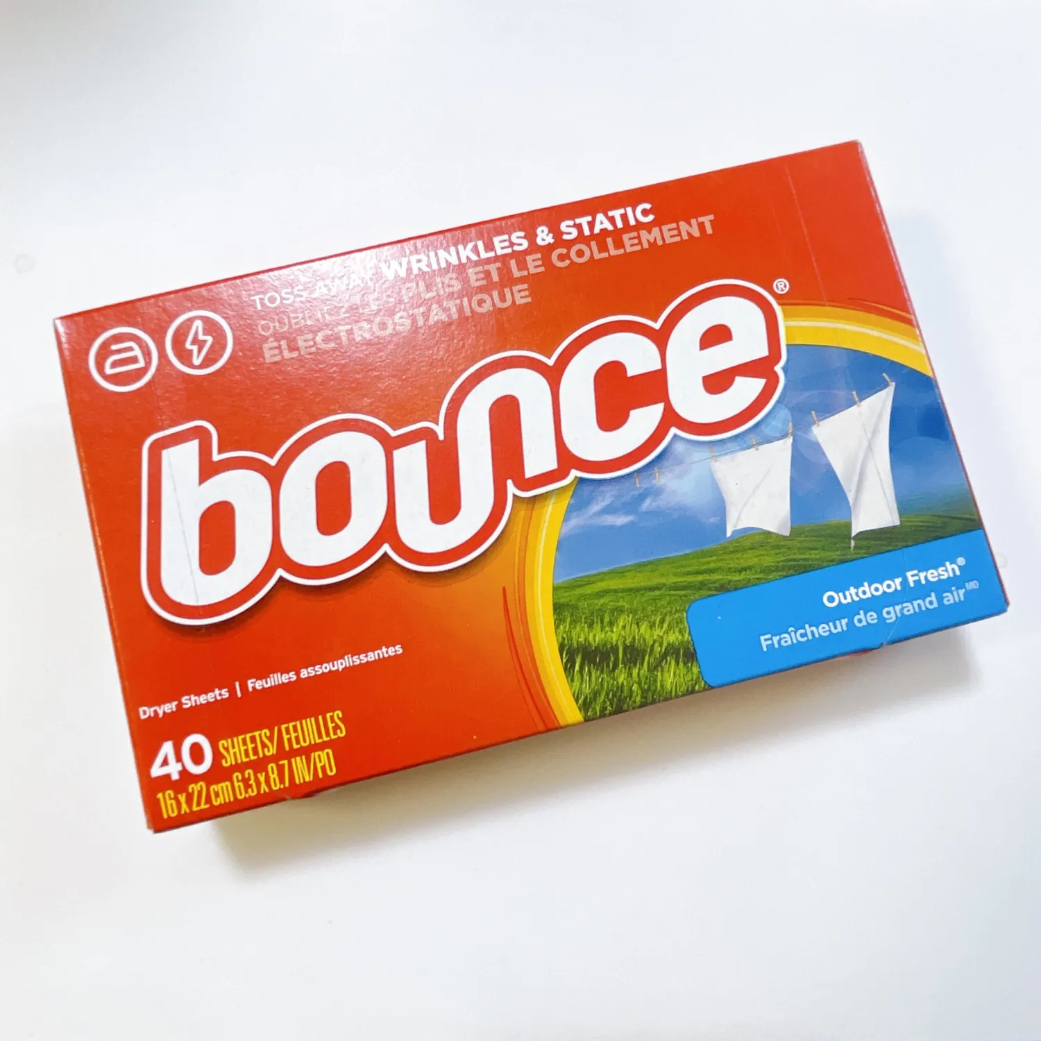Bounce Outdoor Fresh Scented Fabric Softener Dryer Sheets, 40 Count