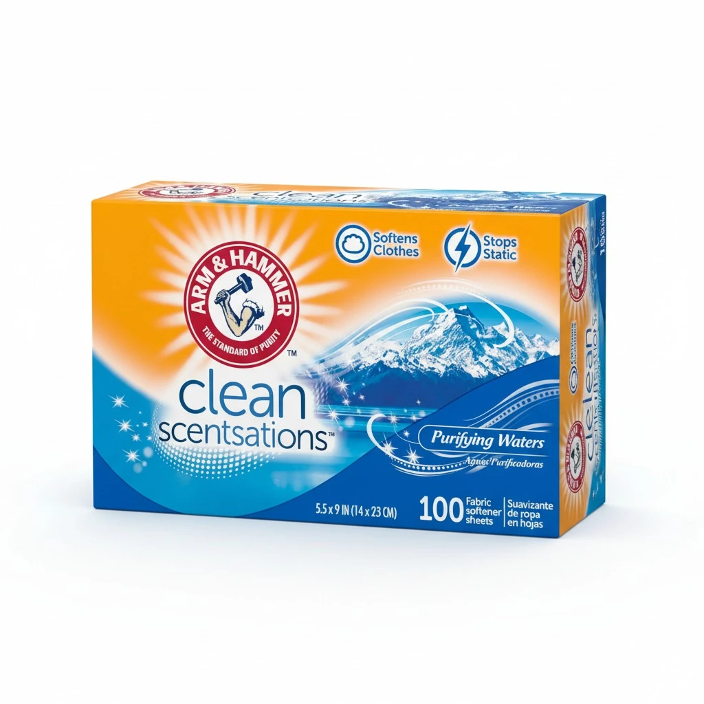 Arm & Hammer Fabric Softener Sheets, 100 sheets, Purifying Waters