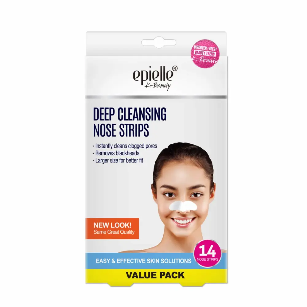 Original Epielle Deep Cleansing Nose Strips, Pore Strips for Clogged Pores, Blackhead Removal, Oily Skin, Easy and Effective, K- Beauty Skin Solutions, 14 Count Value Pack