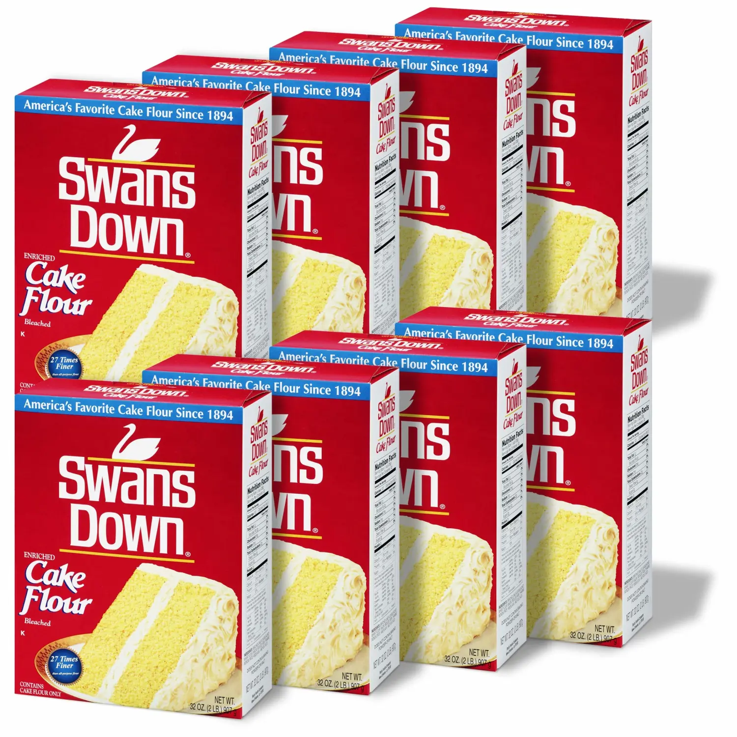 Swans Down Regular Cake Flour, 32oz Box (Pack of 8)