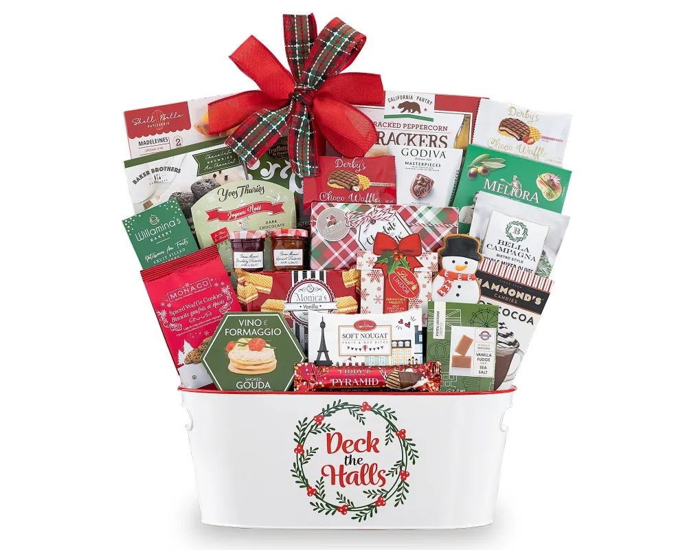 Wine Country Gift Baskets Deck The Halls Gift Basket Snack Gifts Christmas Holiday Food GIft