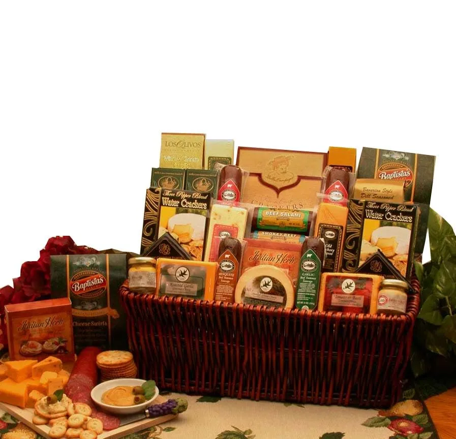 Classic Selection Deluxe Meats & Cheese Gift Basket Large - Meat & Cheese Charcuterie Gift