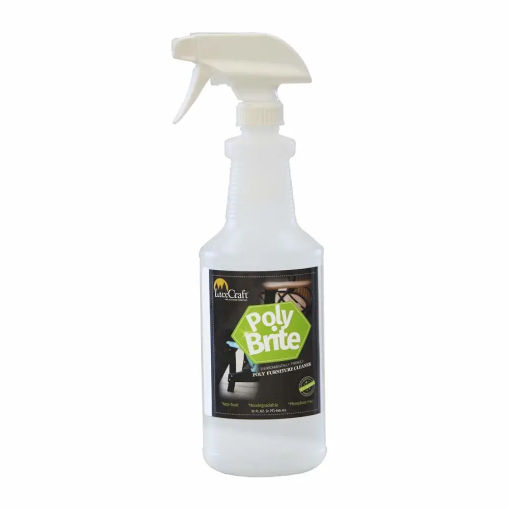LuxCraft Poly Brite Cleaner for Poly Lumber Furniture - 32 oz. Bottle, HDPE Furniture Cleaner for Outside Patio and Outdoor Furniture Maintenance